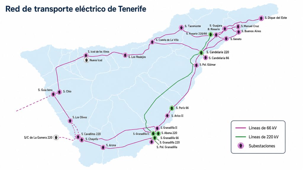 red de transporte eléctrica