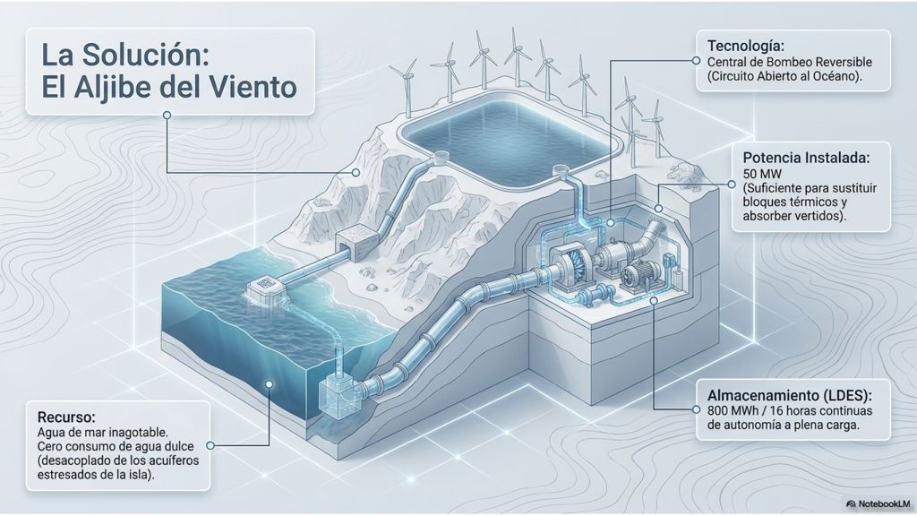 Infografía donde se representa un esquema 3D donde se puede visualizar el funcionamiento y los parámetros fundamentales.