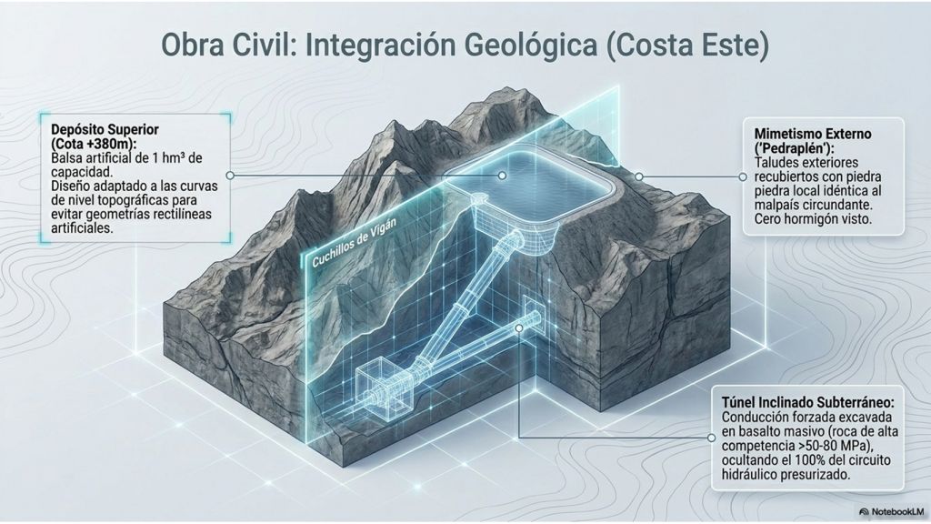 Infografía donde se intenta dar como podría ser la integración de la instalación