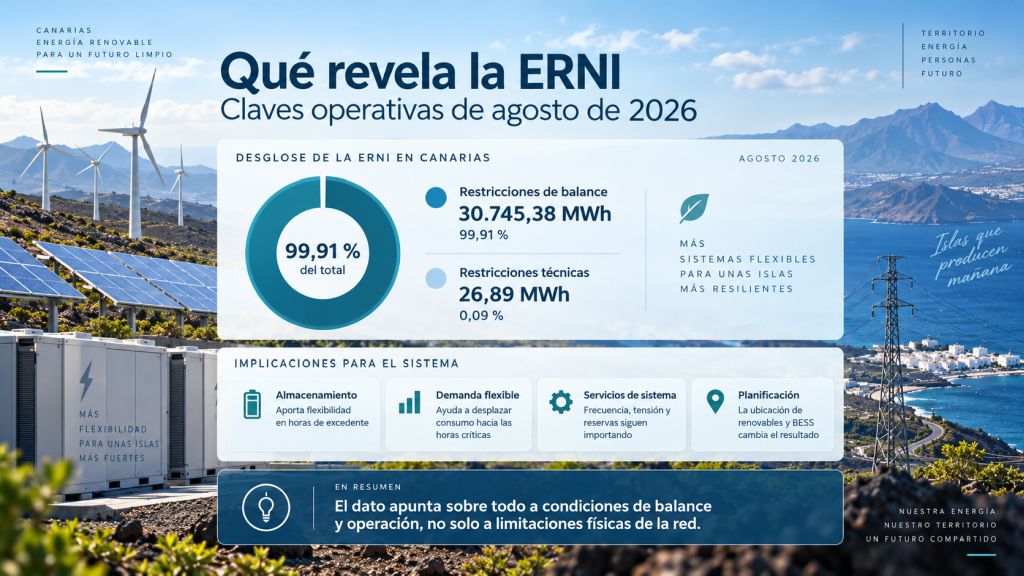 Restricciones de balance y restricciones técnicas en la ERNI de agosto de 2026, con predominio del 99,91 % de las restricciones de balance.